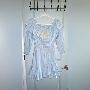 Michael Kors Blue Off-the-Shoulder Sundress